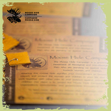 Load image into Gallery viewer, The Moose Hide Campaign pins and note cards
